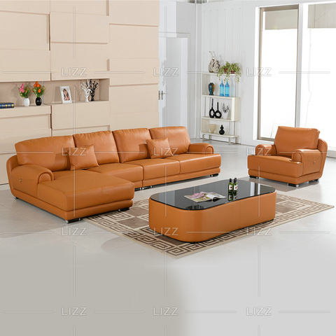 Rahat Minimalist Deri Oturma Odası Kanepe